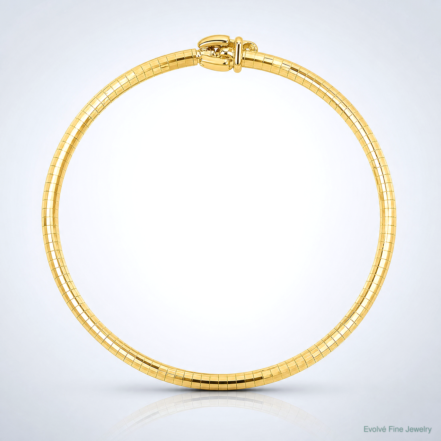14K Yellow Polished & Satin D/C Omega Bracelet - Lifestyle View