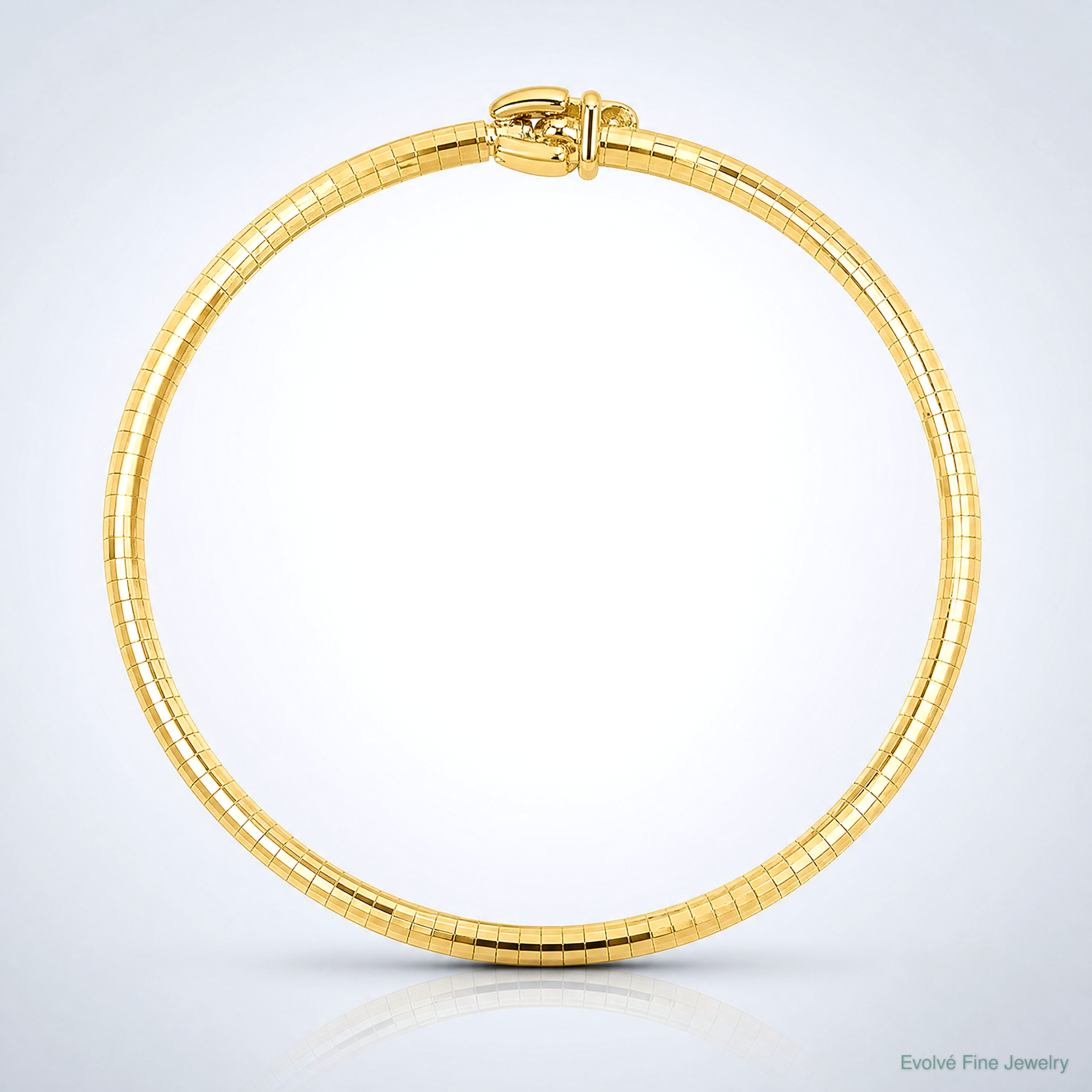 14K Yellow Polished & Satin D/C Omega Bracelet - Lifestyle View