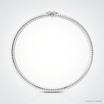 14K White Polished & Satin D/C Omega Bracelet - Lifestyle View