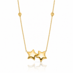 14K D/C Beaded Double Star 16in w/2in ext. Necklace - Lifestyle View