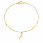 14k Polished Italian Horn Dangles w/.75in Ext Bracelet - Lifestyle View