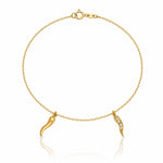 14k Polished CZ Italian Horns w/.75in Ext Bracelet - Lifestyle View