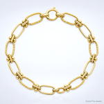 14k Polished Open Textured Fancy Link Bracelet - Lifestyle View