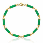 14K Polished 4.0mm Jade Bars Bracelet - Lifestyle View
