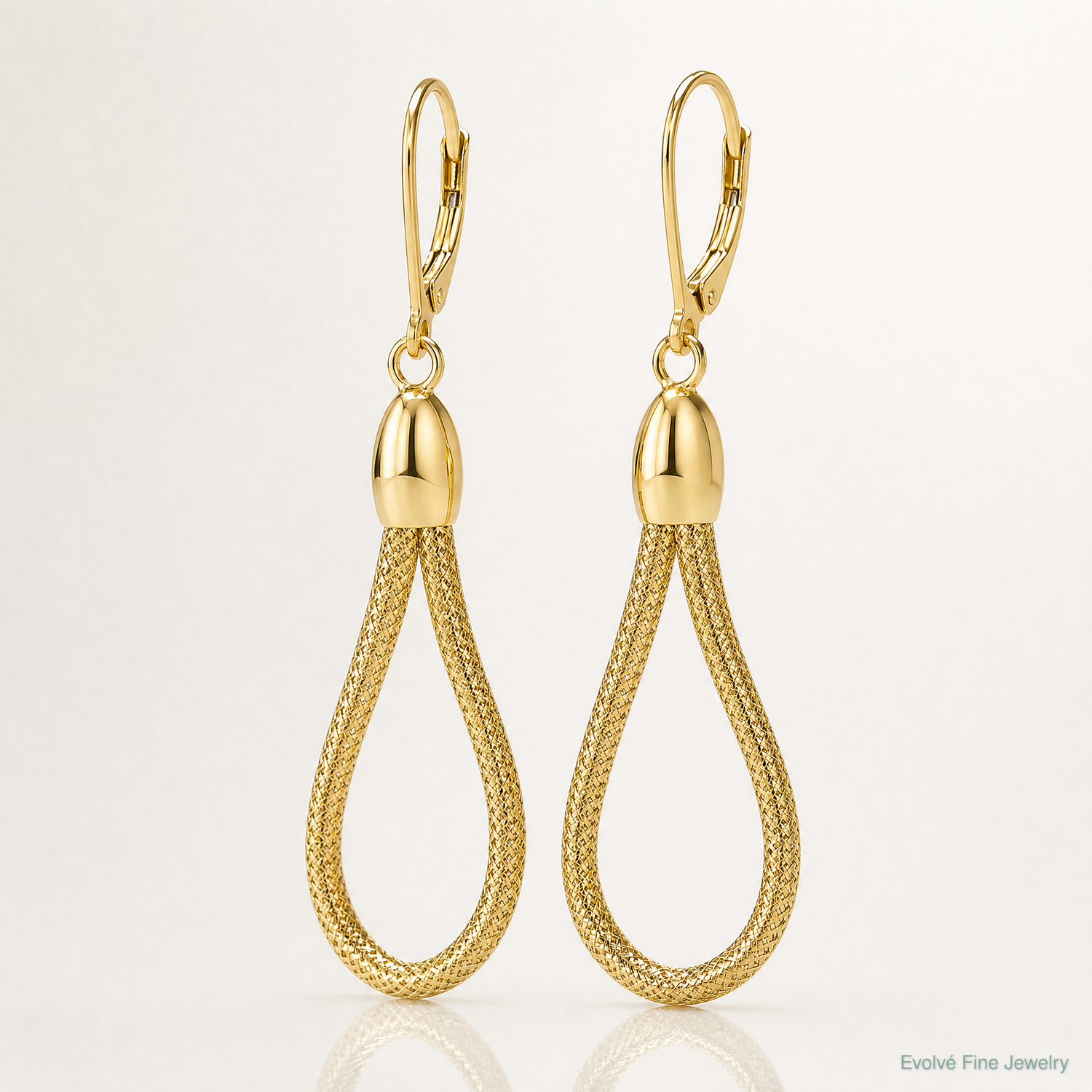 14k Polished Flexible Leverback Dangle Earrings - Lifestyle View