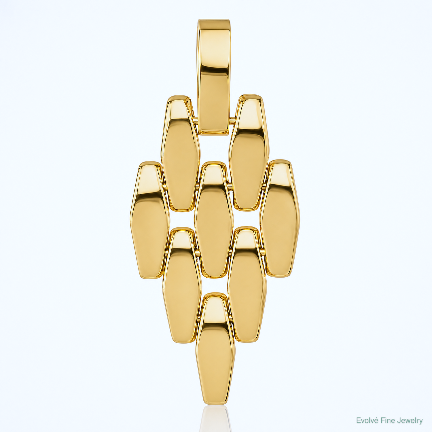 14k Polished Fancy Link Dangle Pendant - Lifestyle View