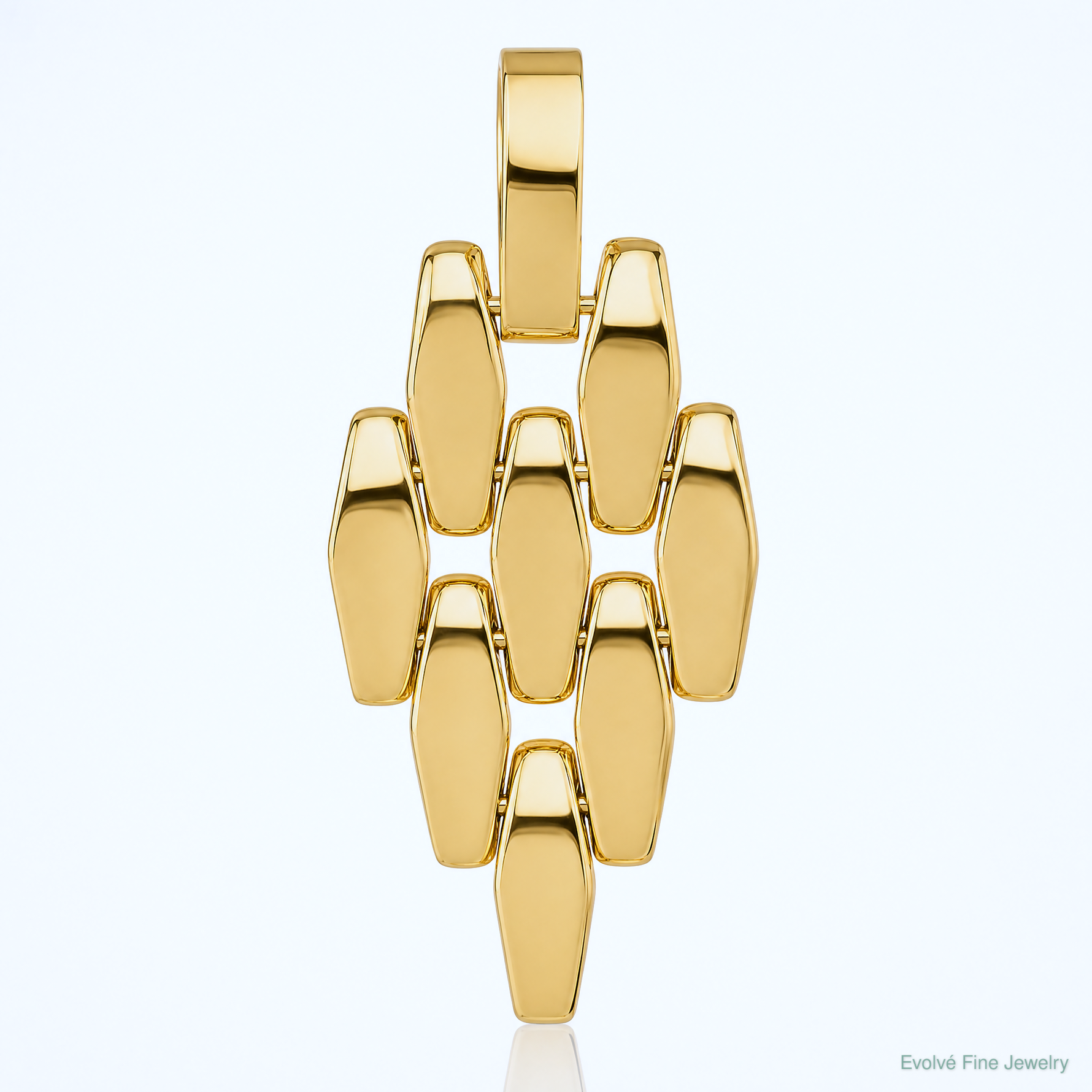 14k Polished Fancy Link Dangle Pendant - Lifestyle View