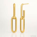 14k Polished Paperclip Link Chain 7mm Post Earrings - Lifestyle View