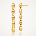 14k Polished Round Fancy Link 5.25mm Post Dangle Earrings - Lifestyle View