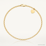 14k Heart Charm Bracelet - Lifestyle View