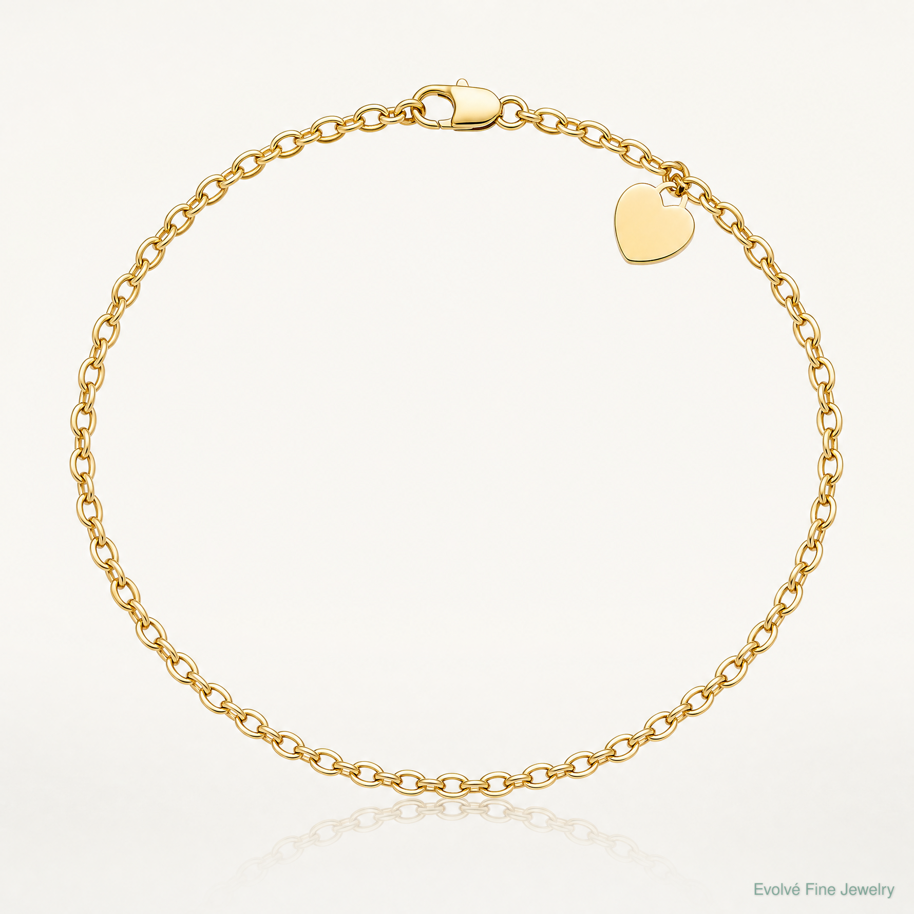 14k Heart Charm Bracelet - Lifestyle View