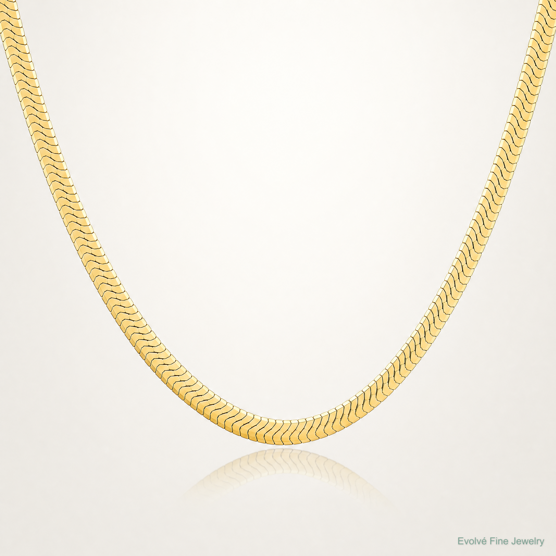 14k 2.5mm Silky Herringbone Chain - Lifestyle View