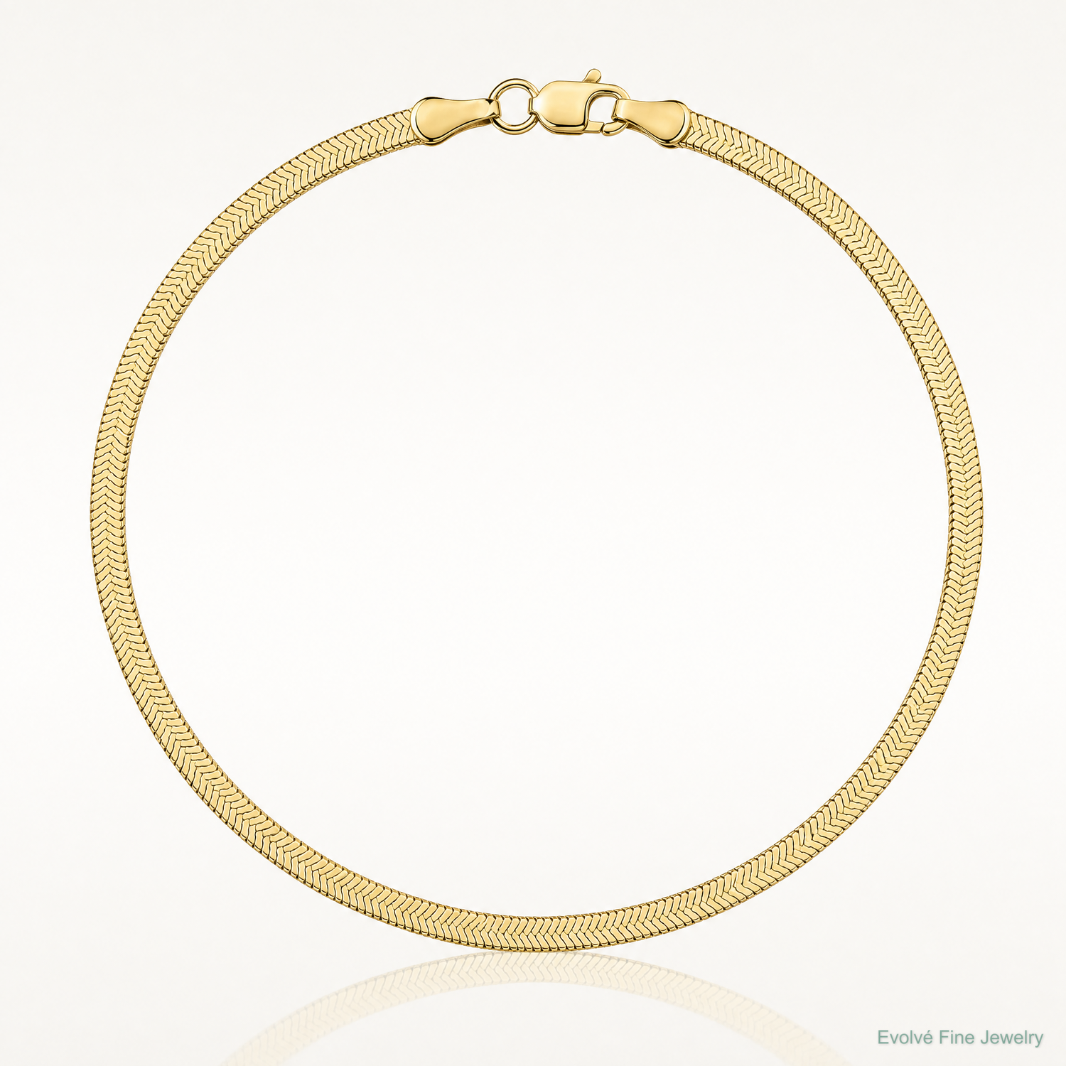 14k 2.5mm Silky Herringbone Chain - Lifestyle View
