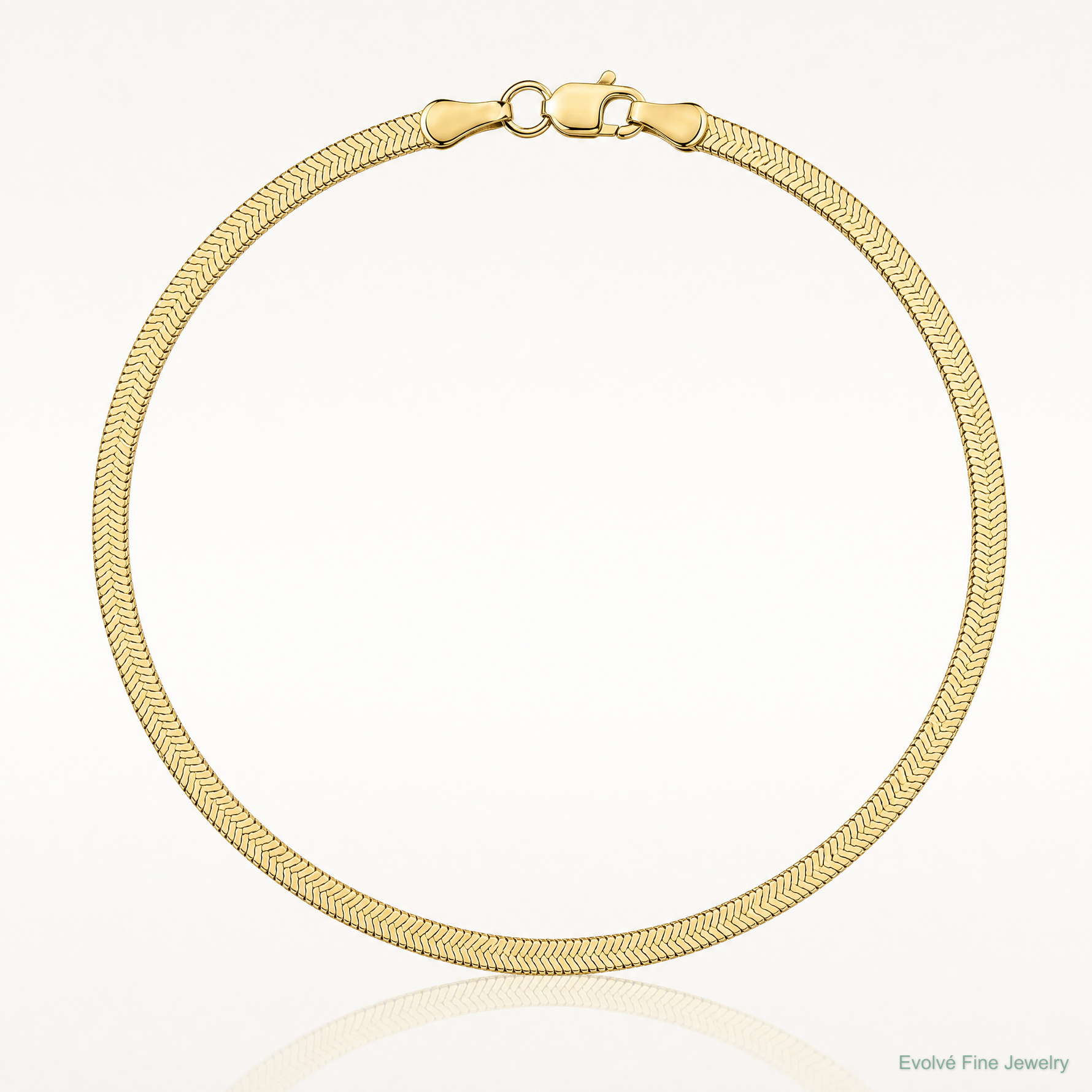 14k 2.5mm Silky Herringbone Chain - Lifestyle View