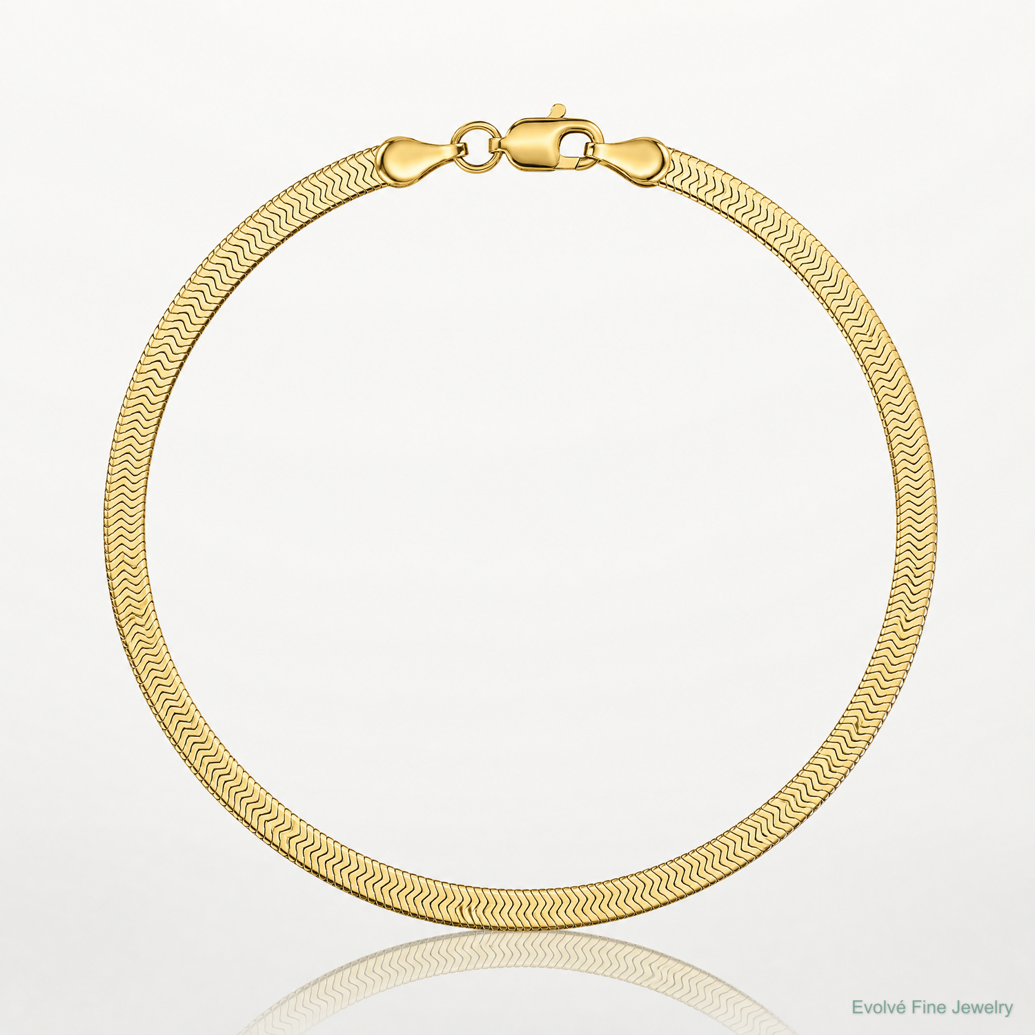 14k 3mm Silky Herringbone Chain - Lifestyle View
