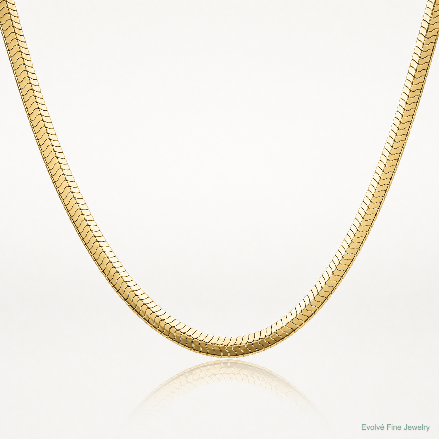 14k 4mm Silky Herringbone Chain - Lifestyle View