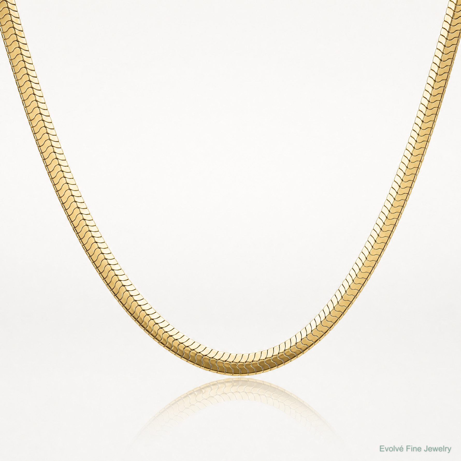 14k 4mm Silky Herringbone Chain - Lifestyle View