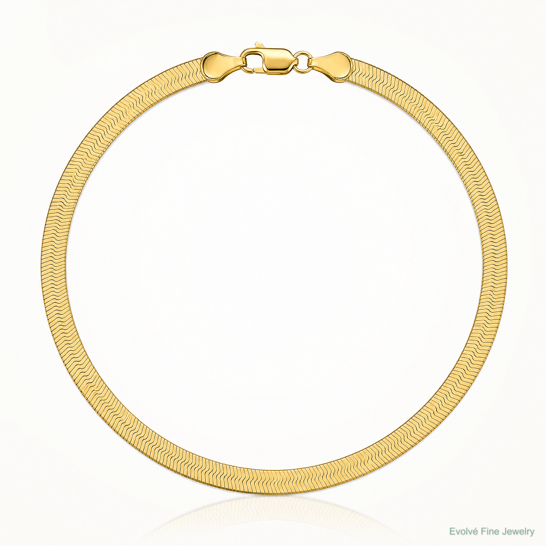 14k 4mm Silky Herringbone Chain - Lifestyle View