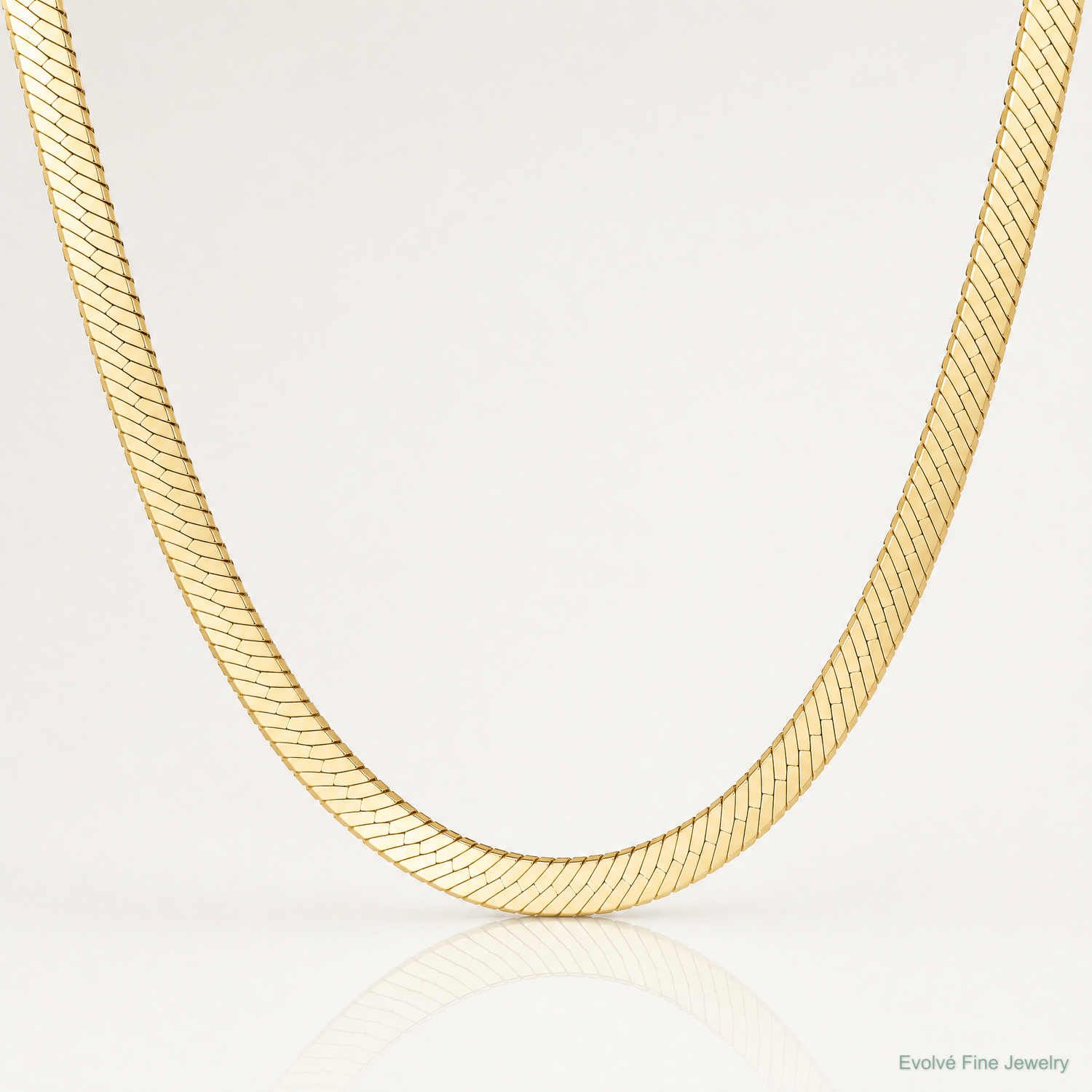 14k 5mm Silky Herringbone Chain - Lifestyle View