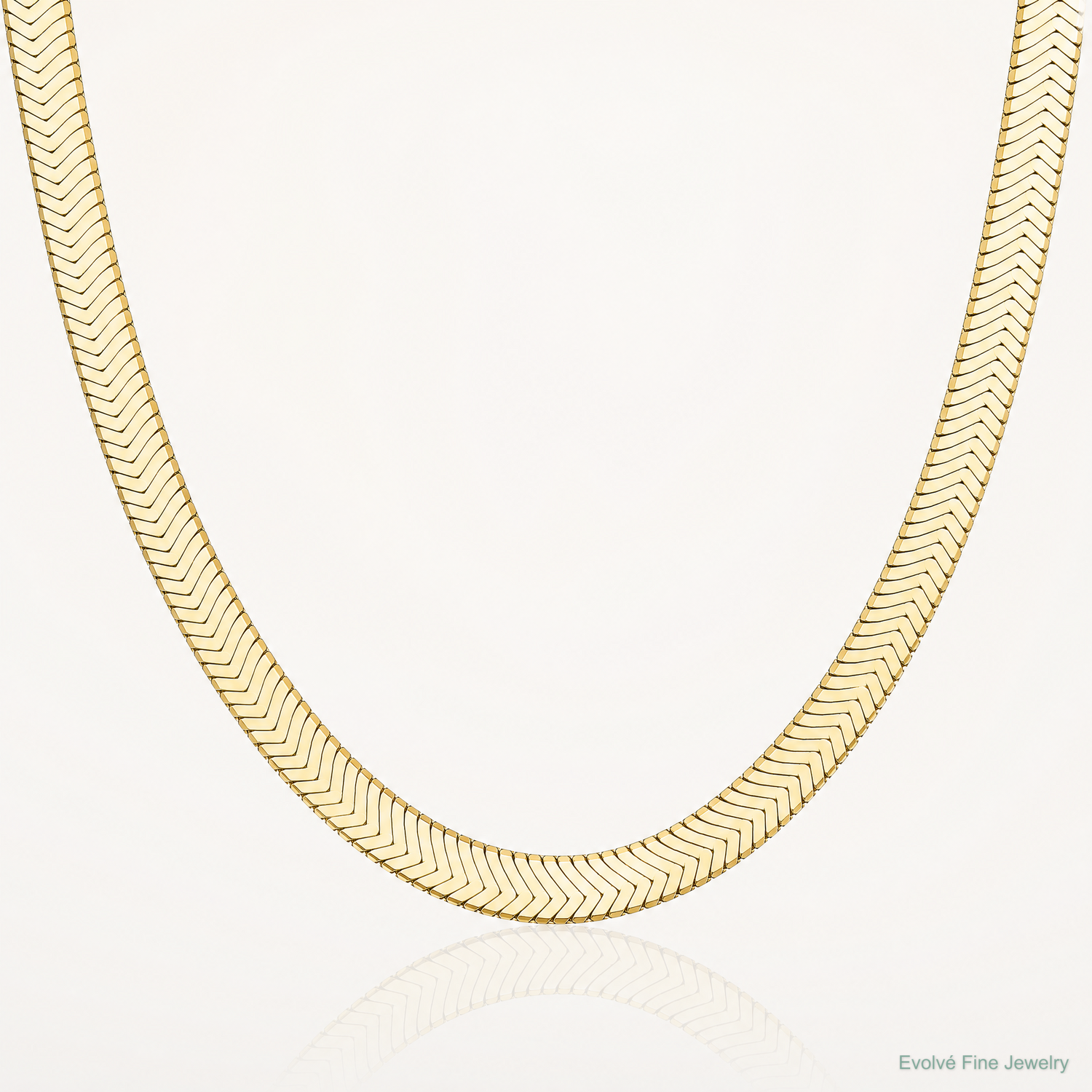 14k 5.5mm Silky Herringbone Chain - Lifestyle View