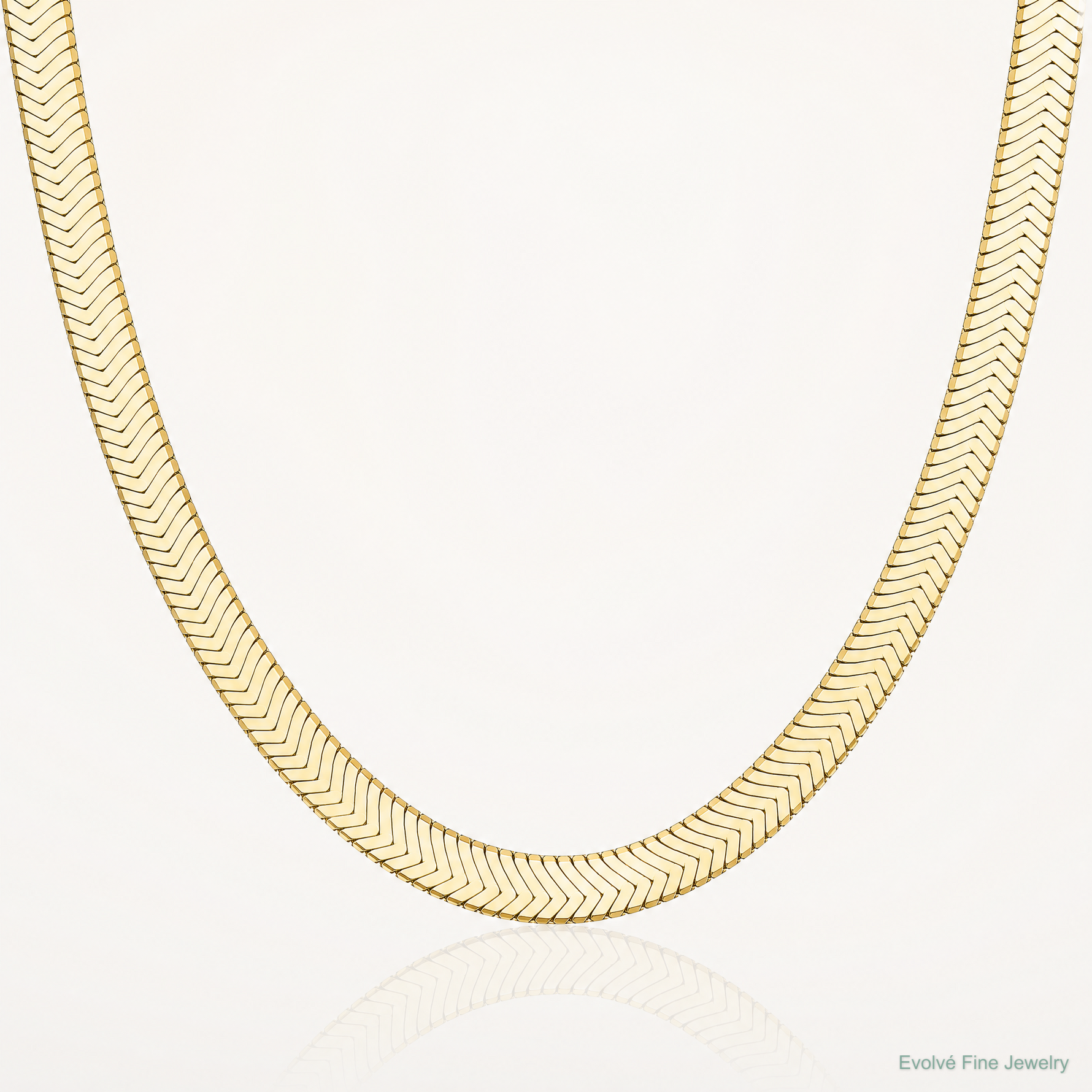 14k 5.5mm Silky Herringbone Chain - Lifestyle View
