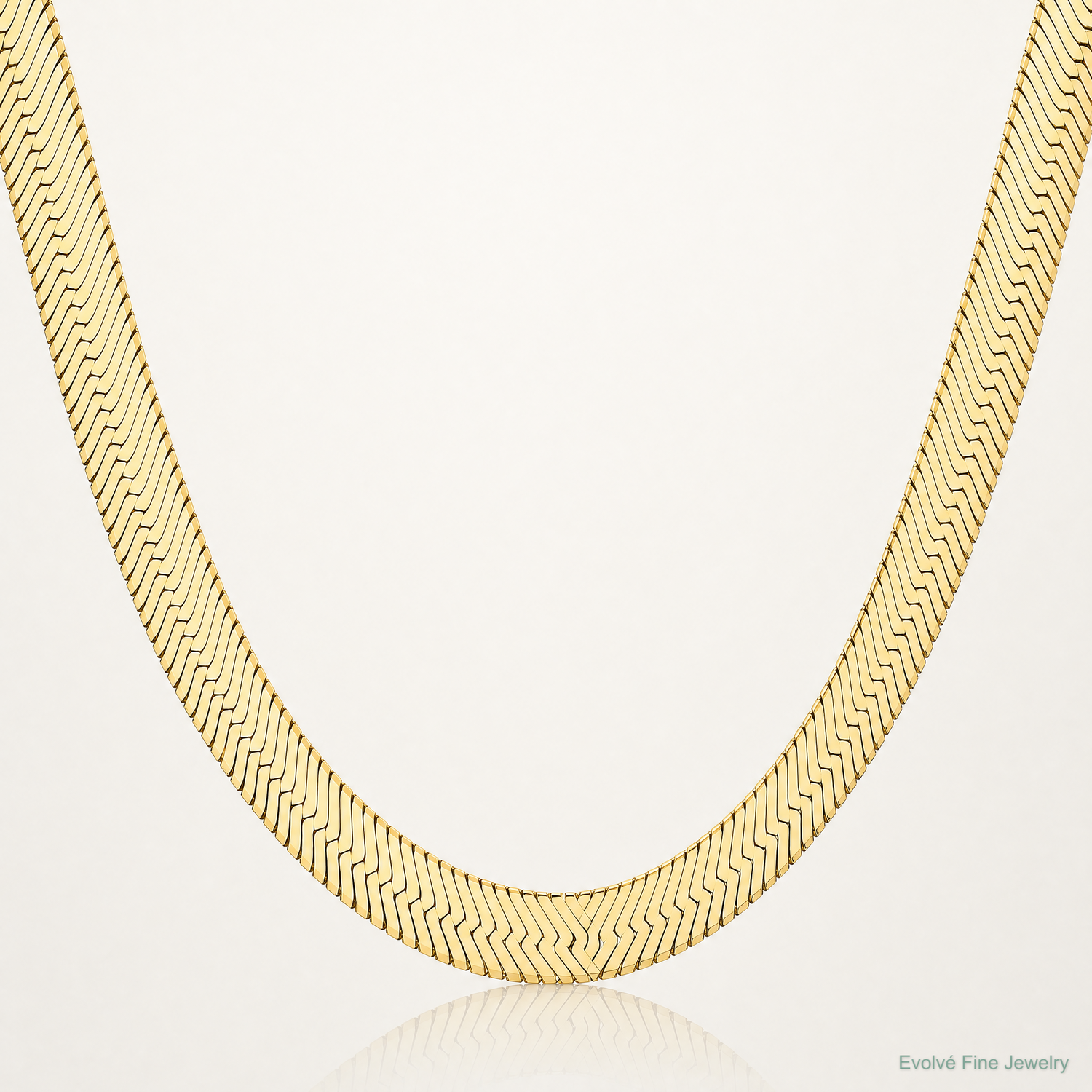 14k 6.5mm Silky Herringbone Chain - Lifestyle View