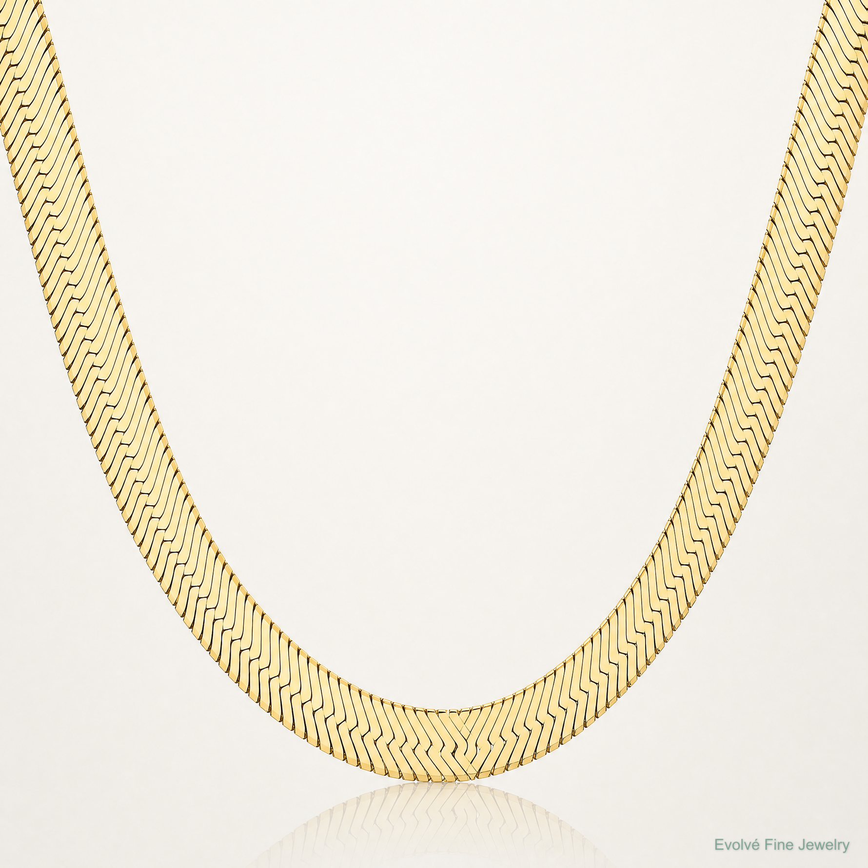 14k 6.5mm Silky Herringbone Chain - Lifestyle View