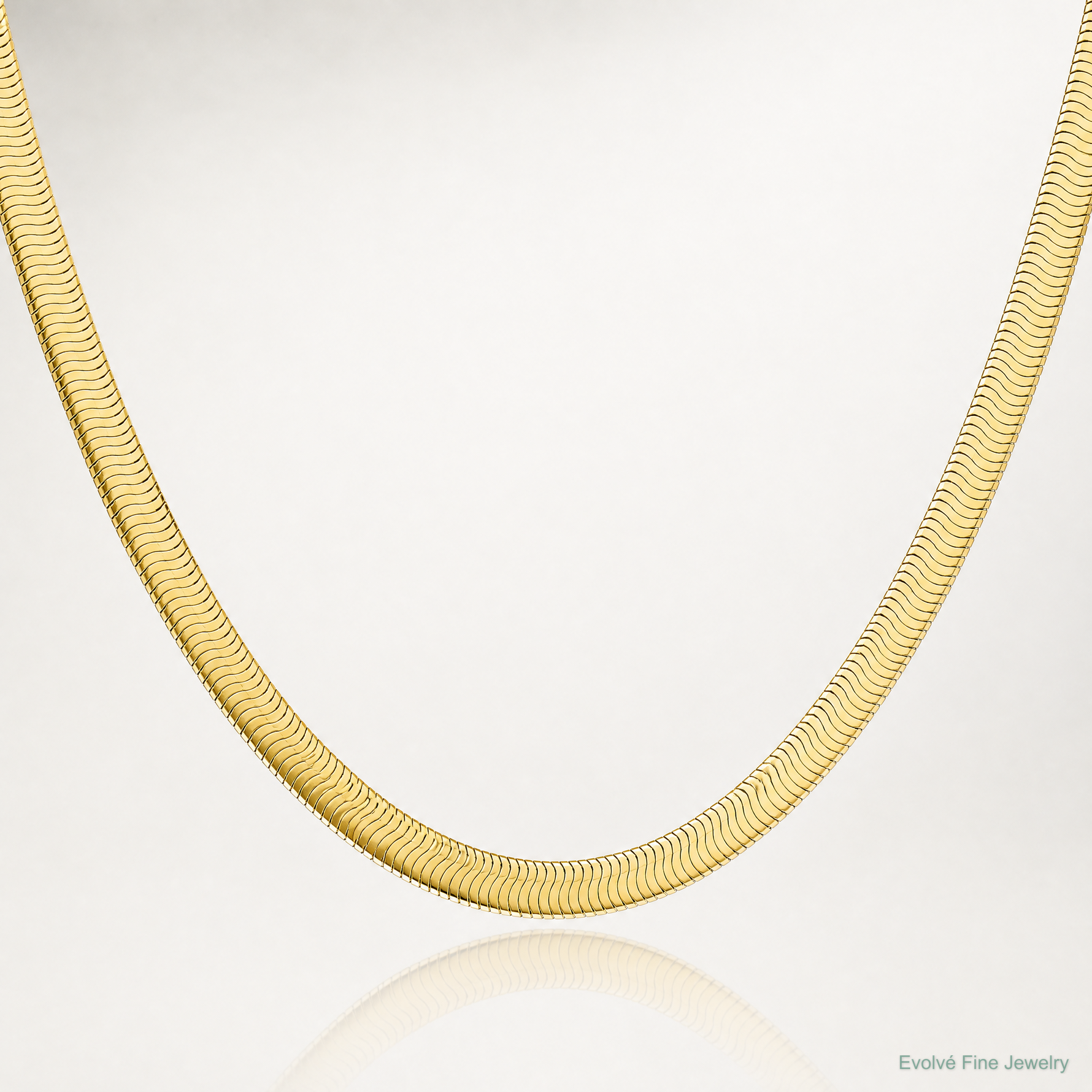 14k 10mm Silky Herringbone Chain - Lifestyle View