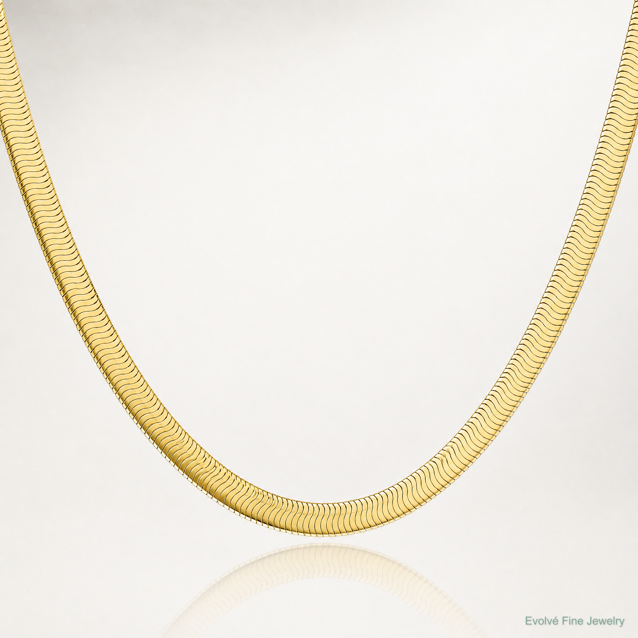 14k 10mm Silky Herringbone Chain - Lifestyle View