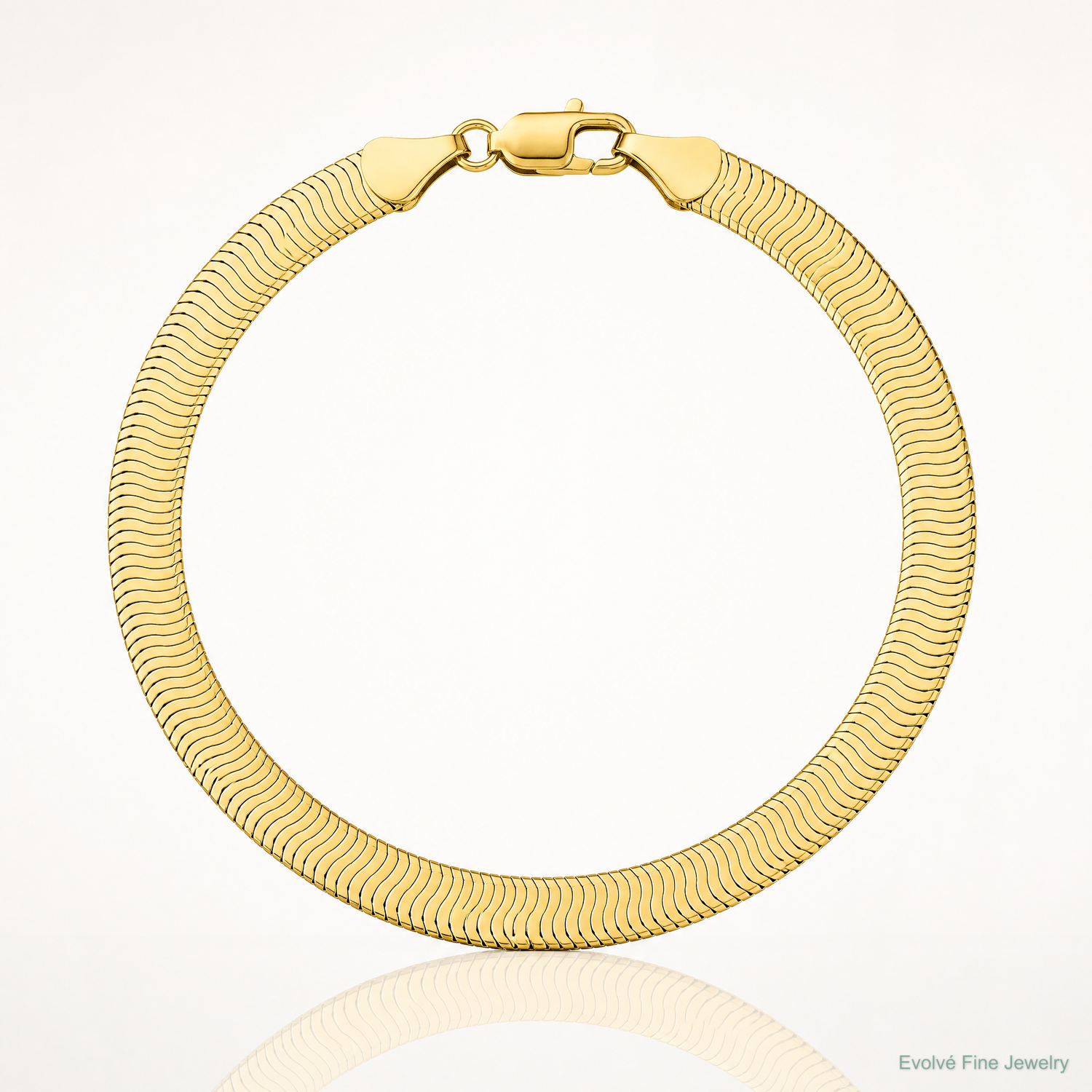 14k 10mm Silky Herringbone Chain - Lifestyle View