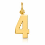 14k Small Polished Number 4 Charm - Lifestyle View