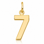 14k Small Polished Number 7 Charm - Lifestyle View