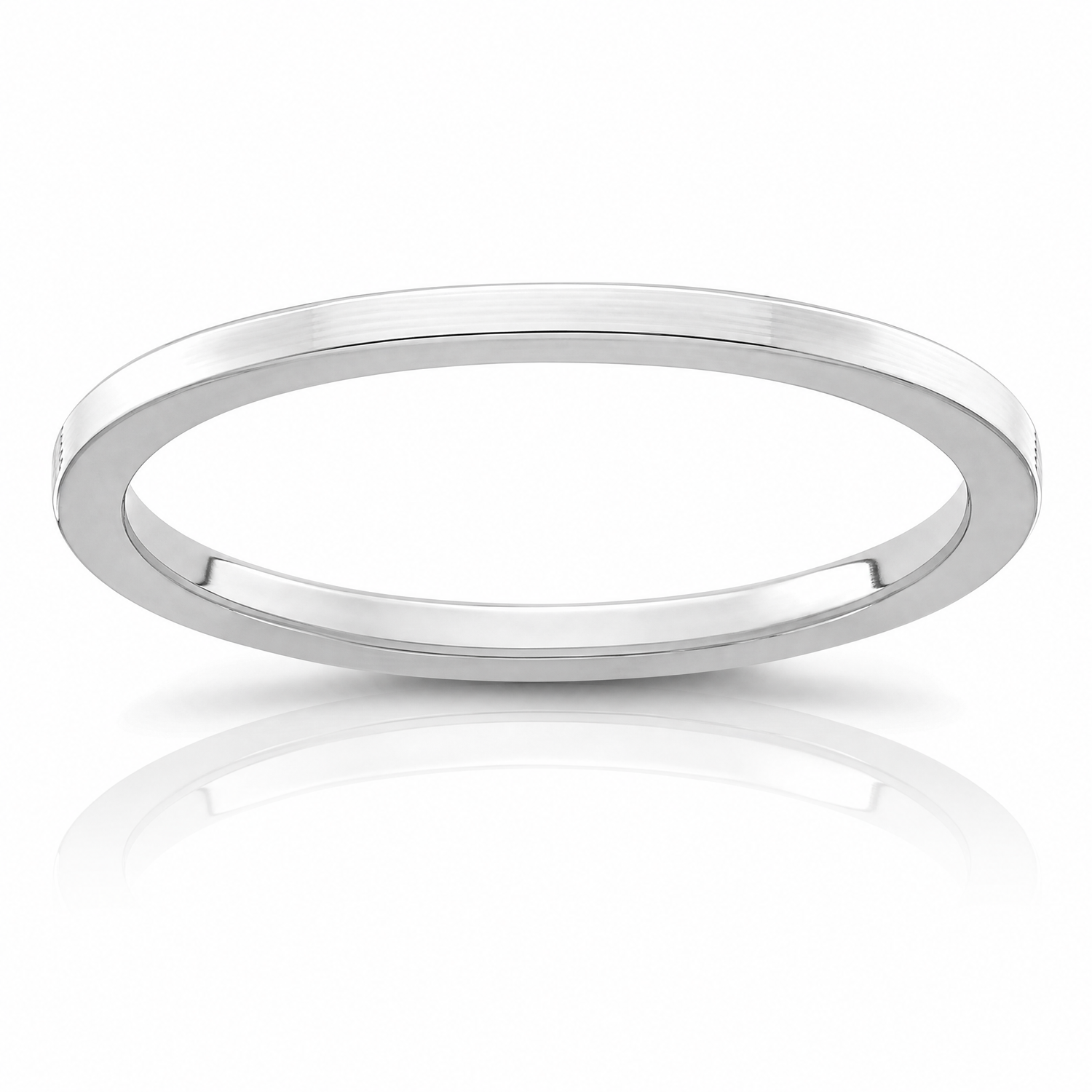 14K White Gold 1.2mm Flat Stackable Band - Lifestyle View