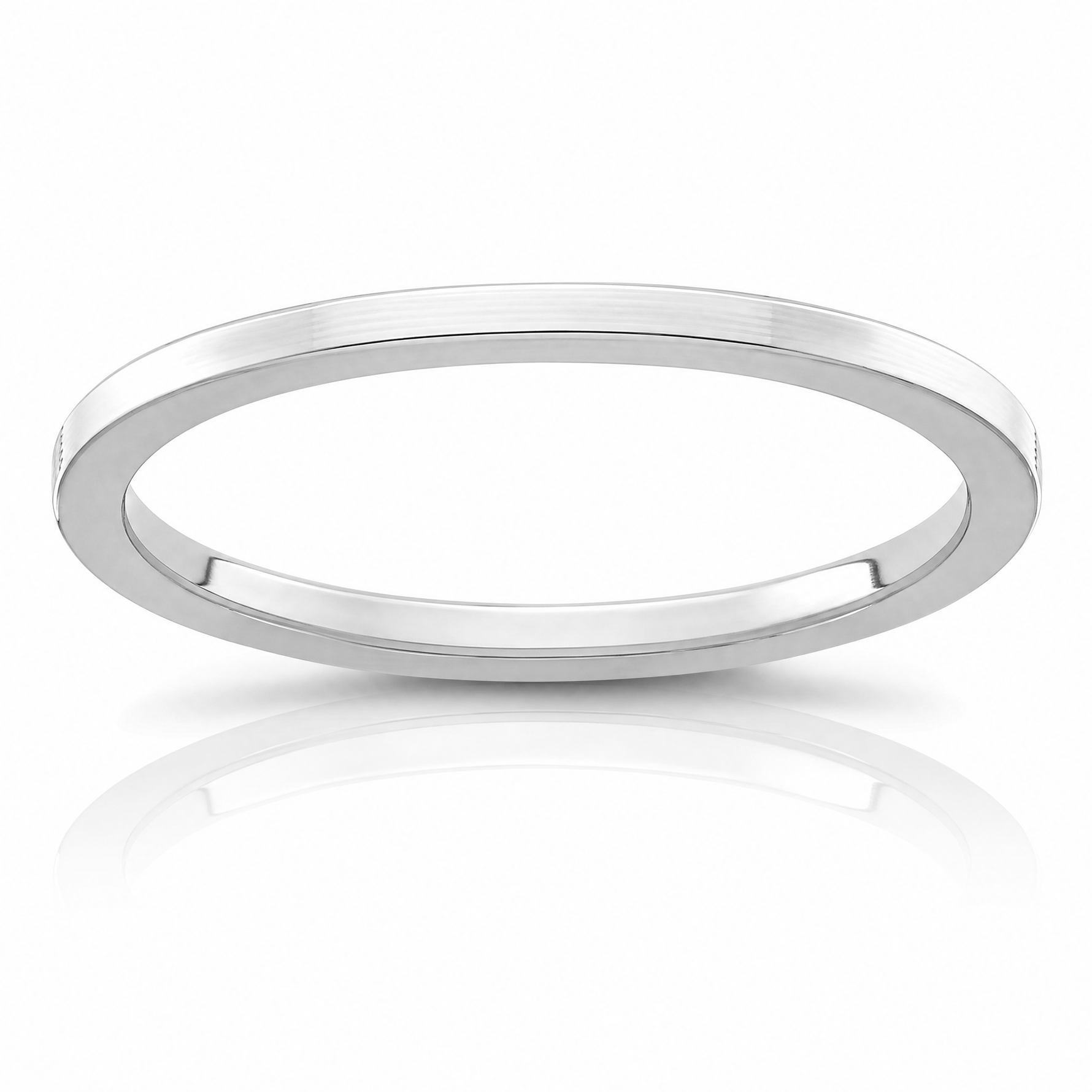 14K White Gold 1.2mm Flat Stackable Band - Lifestyle View