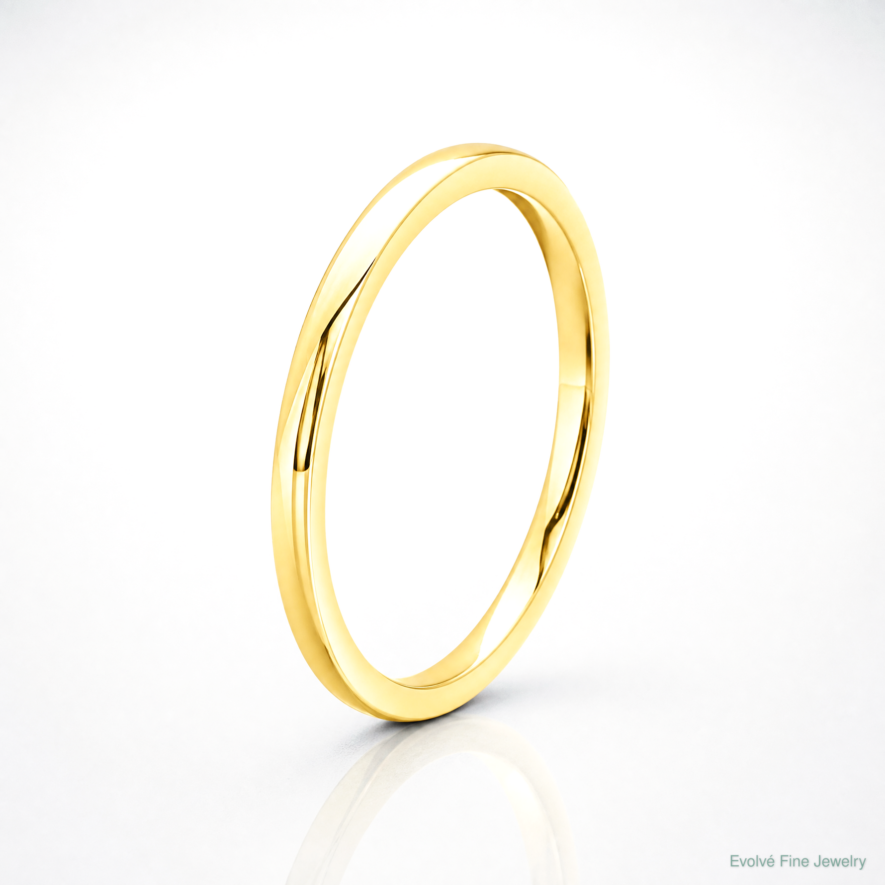 14K Gold 1.2mm Flat Stackable Band - Lifestyle View