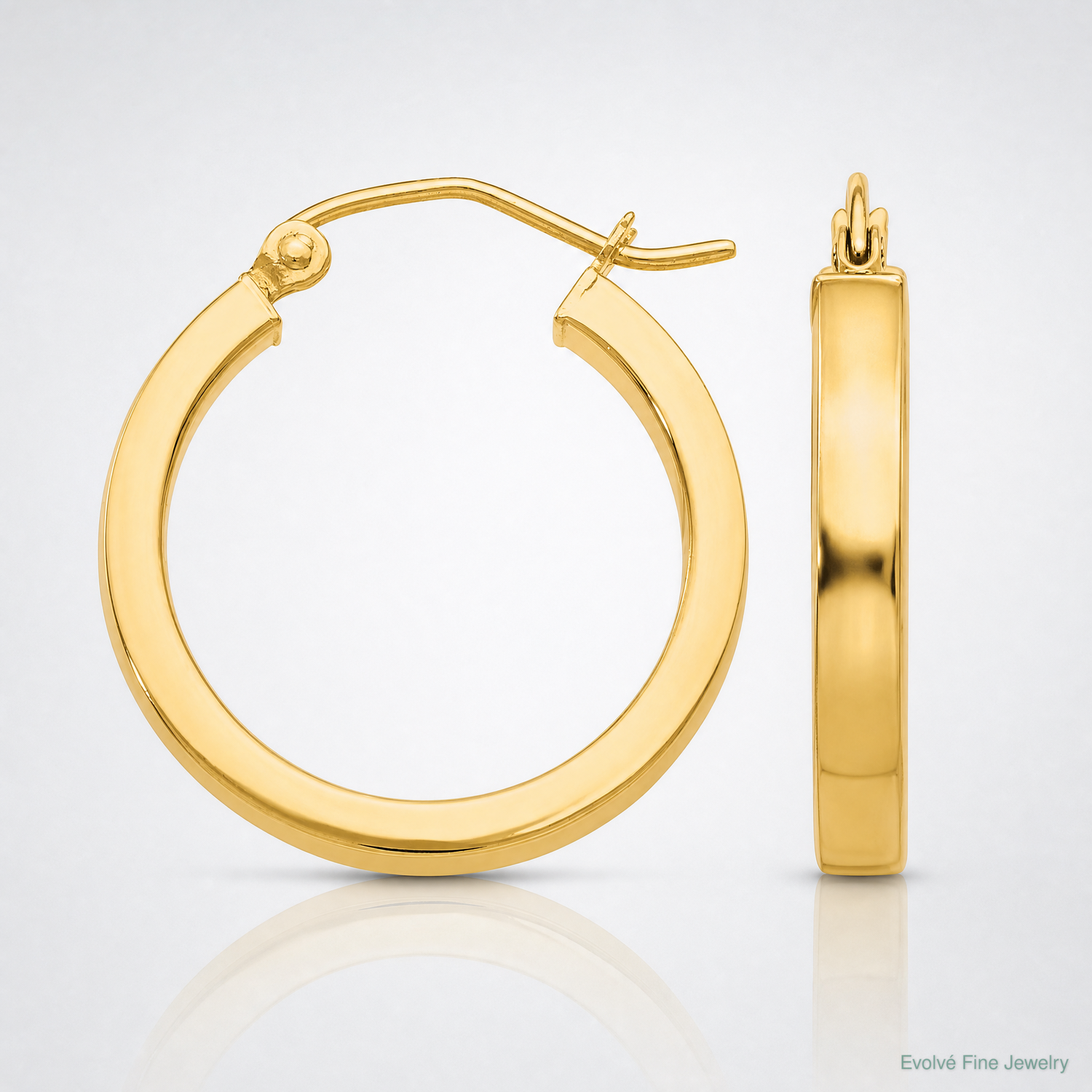 14k 2x3mm Square Tube Hoops - Lifestyle View