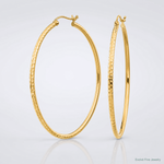 14k Diamond-cut 2mm Round Tube Hoop Earrings - Lifestyle View