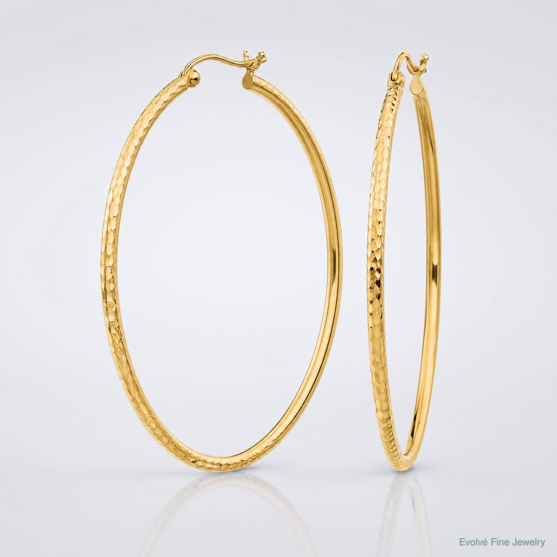 14k Diamond-cut 2mm Round Tube Hoop Earrings - Lifestyle View