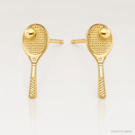 14k Tennis Racquet w/Ball Post Earrings - Lifestyle View