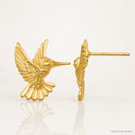 14k Hummingbird Post Earrings - Lifestyle View