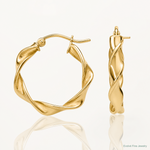 14k 4.00mm Twisted Hoop Earrings - Lifestyle View