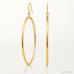 14k Tube Hoop Dangle Earrings - Lifestyle View