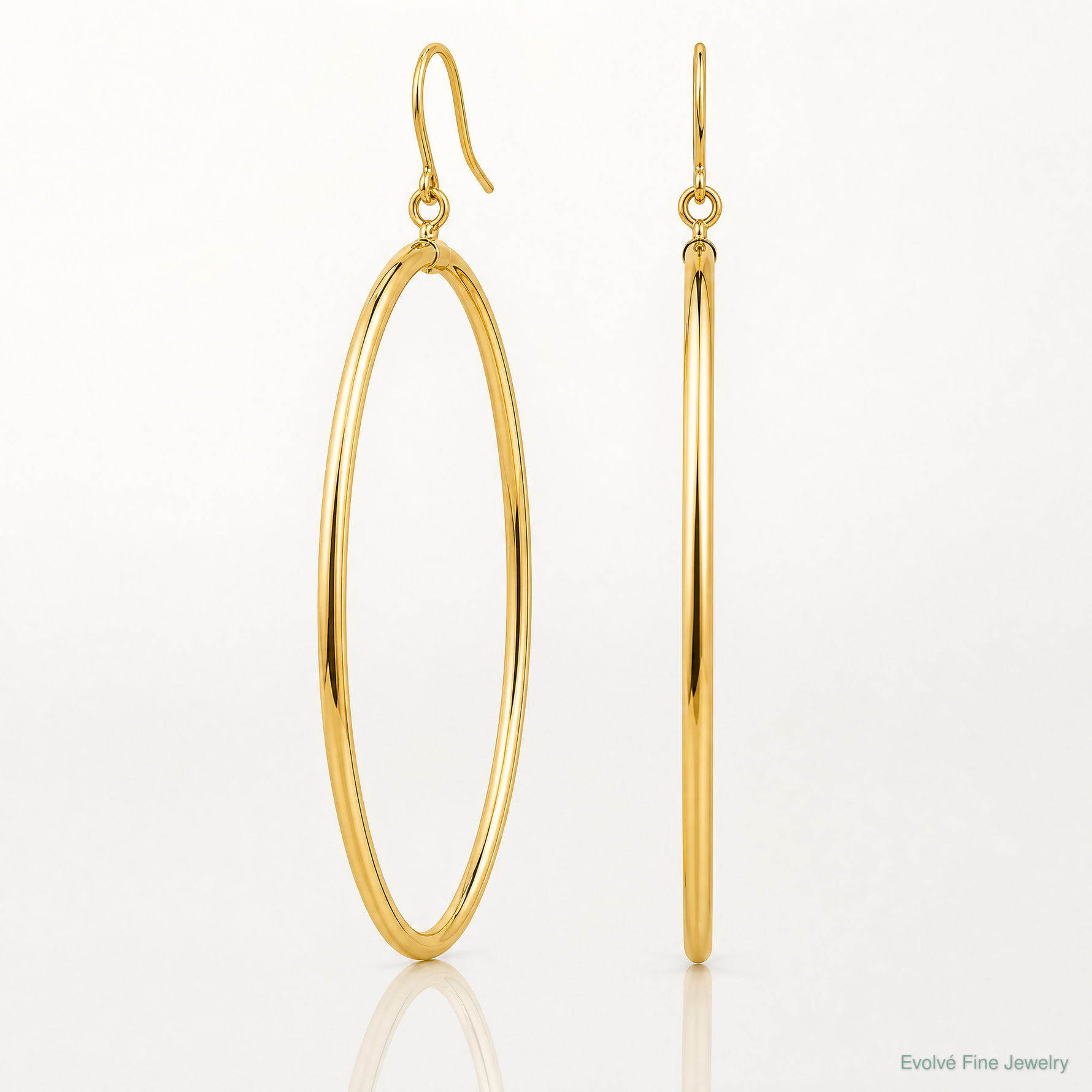 14k Tube Hoop Dangle Earrings - Lifestyle View