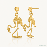 14K 3-D Flamingo Dangle Earrings - Lifestyle View