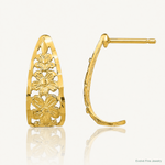 14K D/C Flower J-Hoop Post Earrings - Lifestyle View
