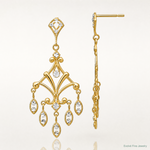 14K w/Rhodium D/C Chandelier Style Dangle Earrings - Lifestyle View