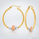 14K Tri-color Guadalupe Hoop Earrings - Lifestyle View