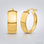 14k High Polished 7mm Hoop Earrings - Lifestyle View