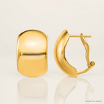 14K Polished Omega Back Earrings - Lifestyle View