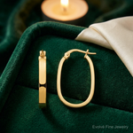 14K 3x2mm Oval Hoop Earrings - Lifestyle View